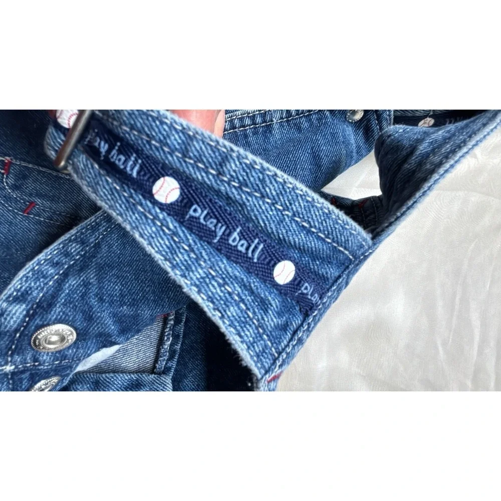 Gymboree‎ Denim Bibbed Shorts Baseball 3-6 M